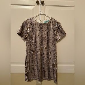 Snakeskin Print Shimmer Dress